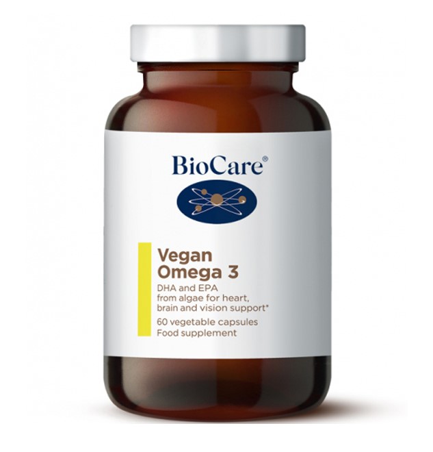 Biocare Vegaaninen Omega-3 60 kapselia ryhmässä Terveys / Ravintolisät / Omega 3 & Rasvahapot @ Rawfoodshop Scandinavia AB (1206)