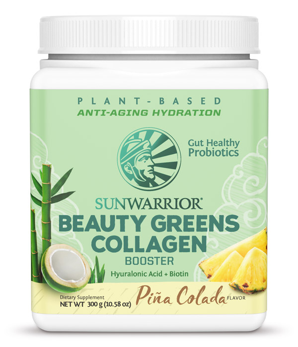 Sunwarrior Beauty Greens Collagen Booster Piña colada 300g ryhmässä  @ Rawfoodshop Scandinavia AB (1427)