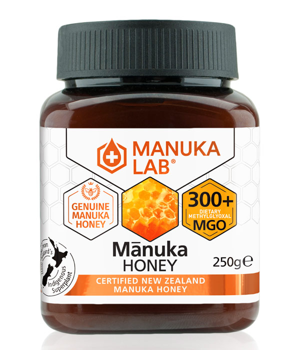 Manuka Lab Manuka-hunaja 300+ MGO 250g ryhmässä Hyödykkeet & Juomat / Leipominen & Ruoanlaitto / Sokerointi / Hunaja @ Rawfoodshop Scandinavia AB (1489)