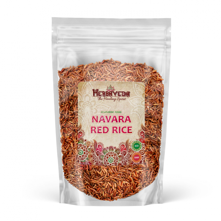 Ayurveda Navara Punainen Riisi LUOMU 500g ryhmässä Hyödykkeet & Juomat / Ruokakomero / Riisi & Ohra @ Rawfoodshop Scandinavia AB (151502)