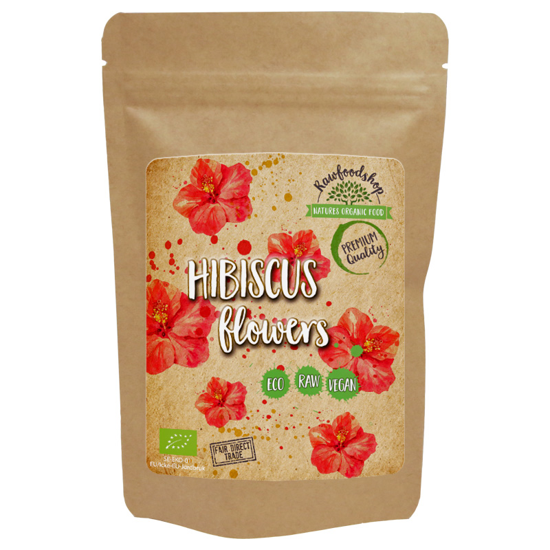 Hibiscus Kukkia LUOMU 125g ryhmässä OUTLET 20-80% / Yrtit, Levät & Sienet 20-50% / Yrtit, Levät & Sienet 30% @ Rawfoodshop Scandinavia AB (31897-0)