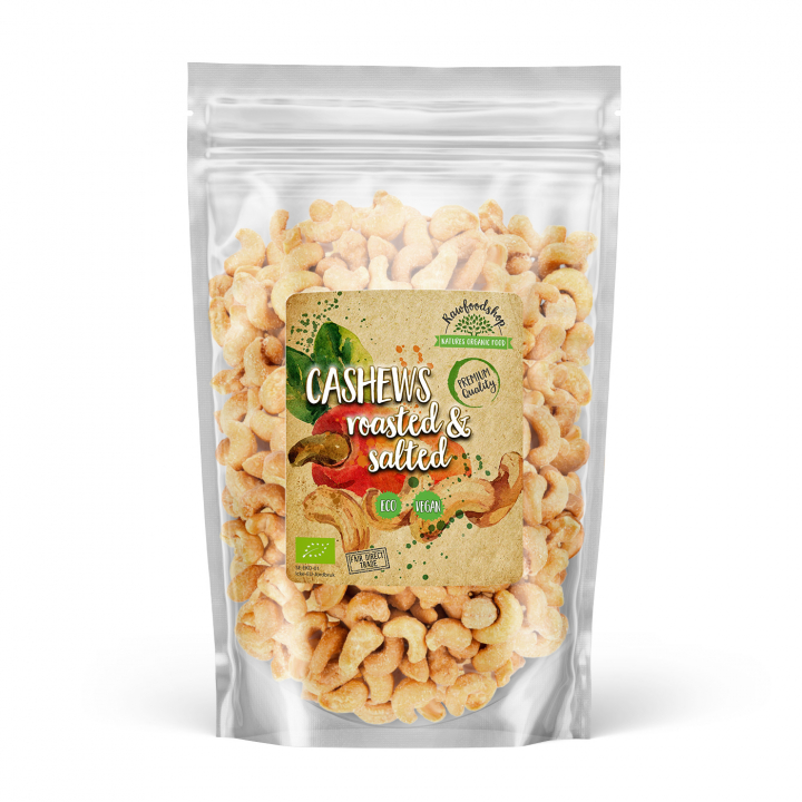 Paahdetut ja suolatut cashewpähkinät LUOMU 200g ryhmässä Hyödykkeet & Juomat / Pähkinät / Cashewpähkinät @ Rawfoodshop Scandinavia AB (32230FT-0)