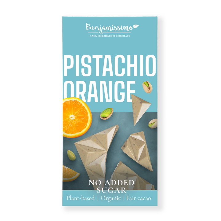 Benjamissimo Suklaa Pistaasi & Appelsiini Sokeriton 60g ryhmässä Raaka-aineet / Karkkia & Suklaata @ Rawfoodshop Scandinavia AB (3960)