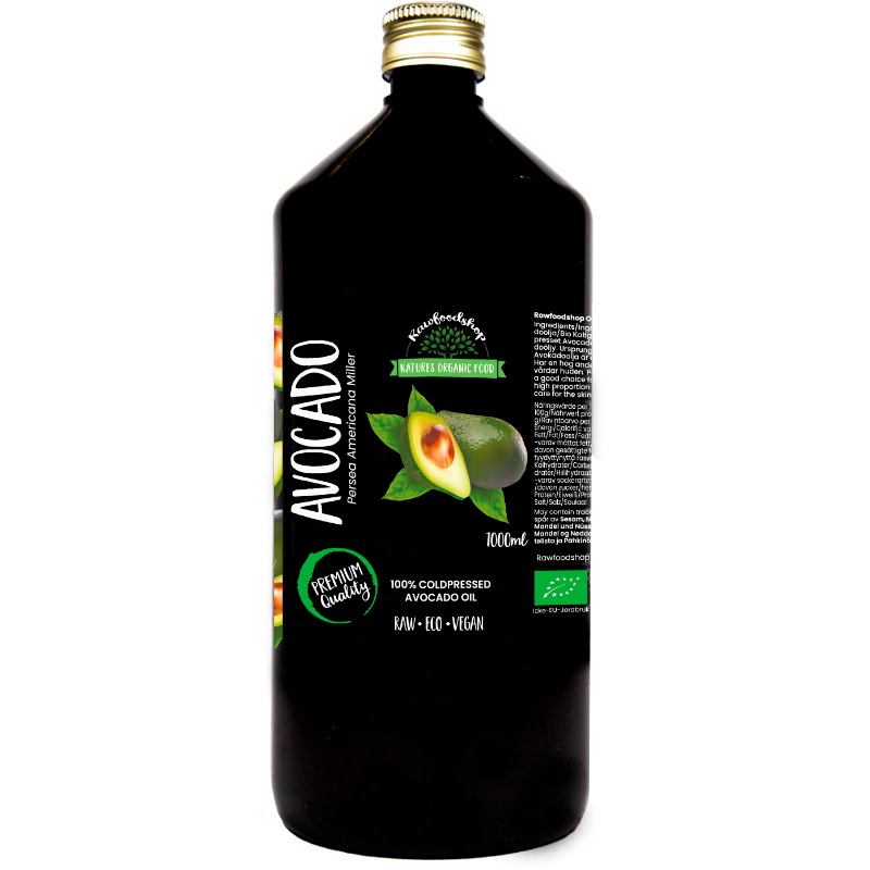 Avokadoöljy LUOMU 1000 ml ryhmässä Iho & Vartalo / Luonnollinen DIY / Kasviöljyt @ Rawfoodshop Scandinavia AB (40138-4)