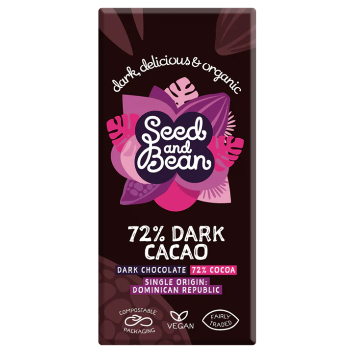 Seed & Bean Suklaa Extra Tumma 72% LUOMU 75g ryhmässä Hyödykkeet & Juomat / Karkkia & Suklaata / Suklaapatukat @ Rawfoodshop Scandinavia AB (4308)