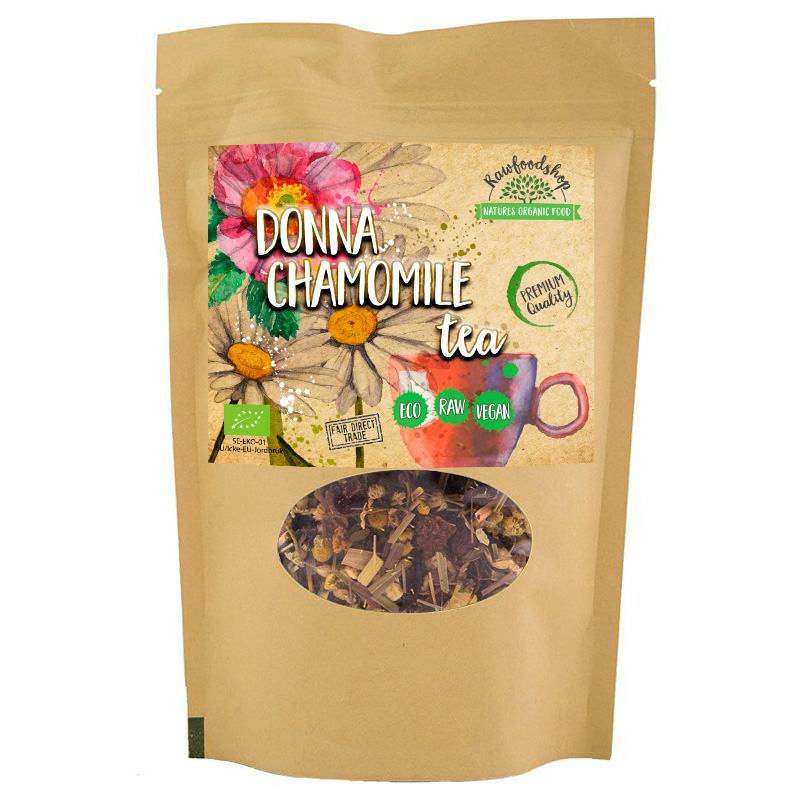 Donna Kamomilla Tee LUOMU 100g ryhmässä Hyödykkeet & Juomat / Juomat / Teet @ Rawfoodshop Scandinavia AB (43401)