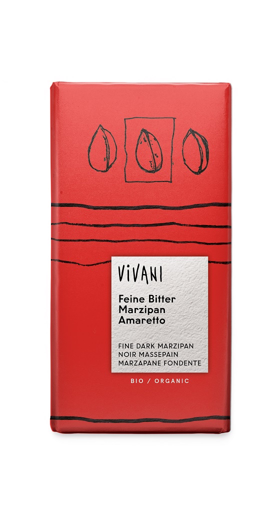 Vivani Tumma Marsipaani & Amarettolikööri Suklaa 100g ryhmässä Raaka-aineet / Karkkia & Suklaata / Suklaapatukat @ Rawfoodshop Scandinavia AB (4474)