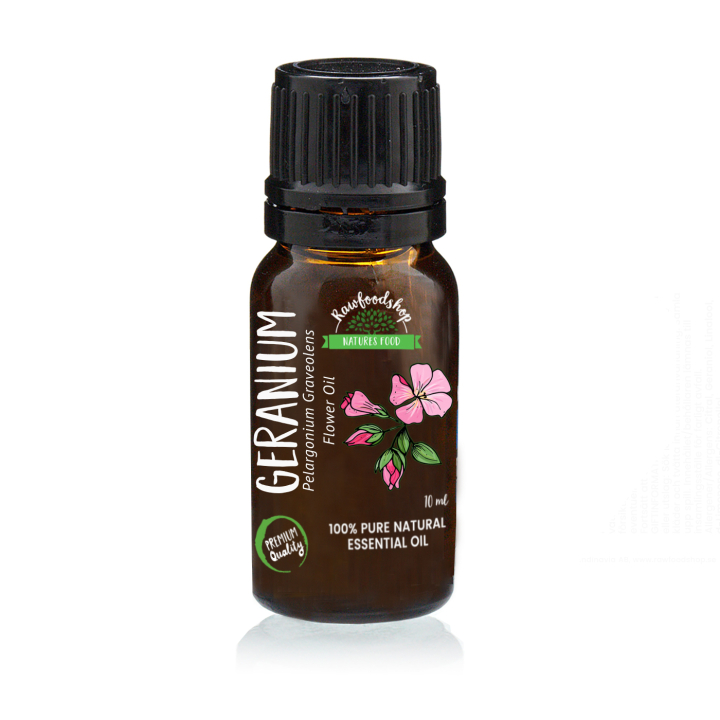 Geranium Eteerinen Öljy 10ml ryhmässä Iho & Vartalo / Luonnollinen DIY / Eteeriset öljyt @ Rawfoodshop Scandinavia AB (9203)