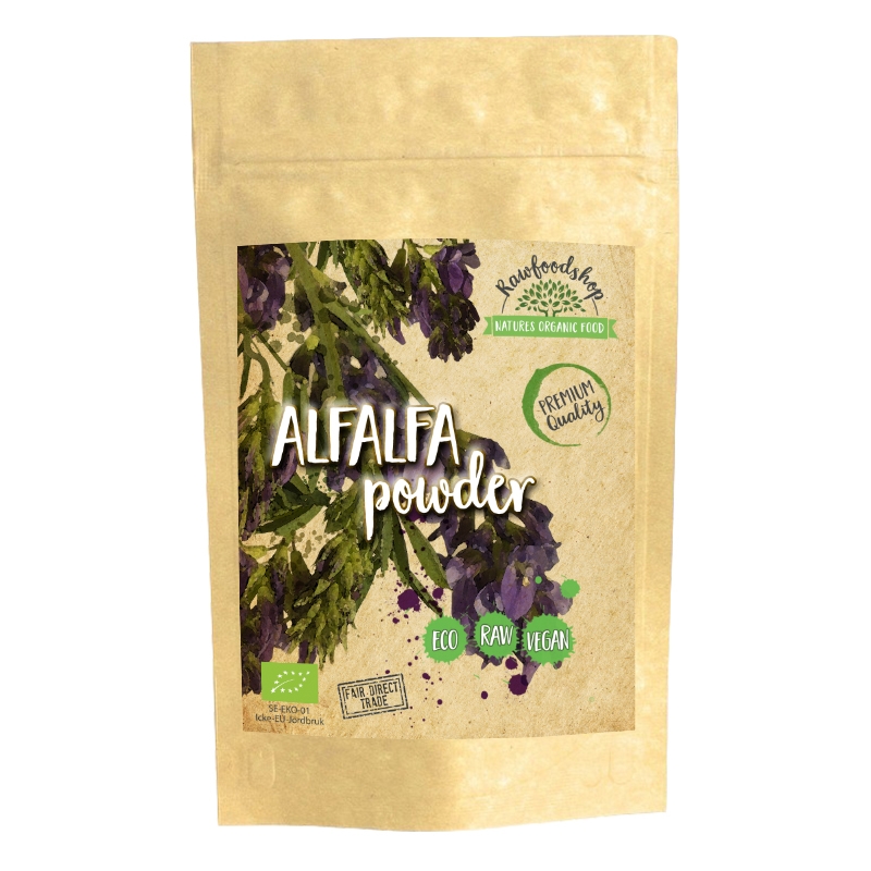 Alfalfa Jauhe LUOMU 125g ryhmässä Hyödykkeet & Juomat / Ruokakomero / Greenfood @ Rawfoodshop Scandinavia AB (A1010)