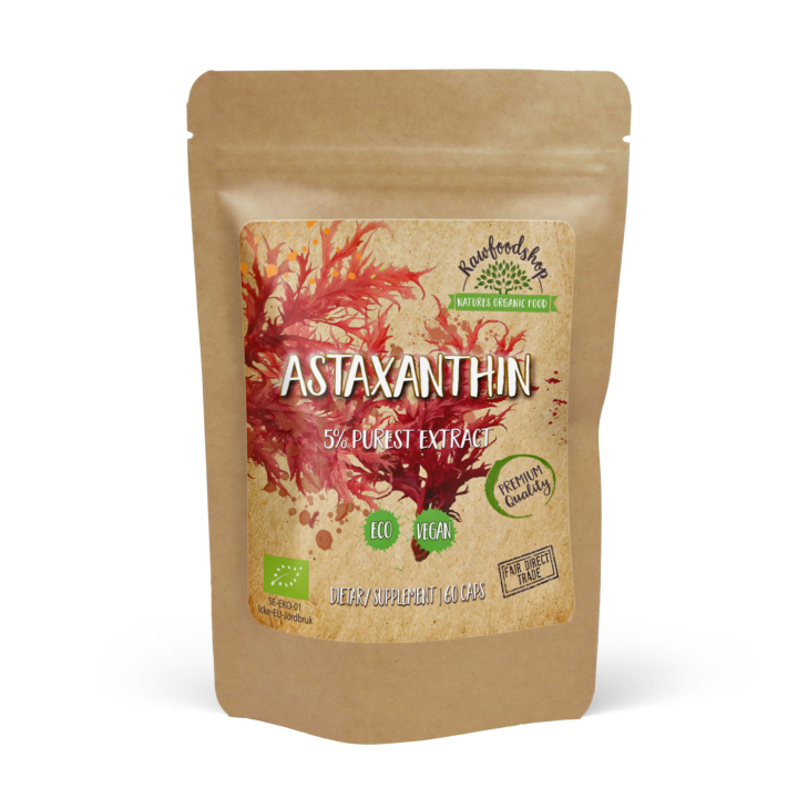 Astaxanthin Extract LUOMU 8mg 60 kapselia ryhmässä Ravintolisät / Yrtit ja Kasvit / Levävalmisteet @ Rawfoodshop Scandinavia AB (CAPAST60)