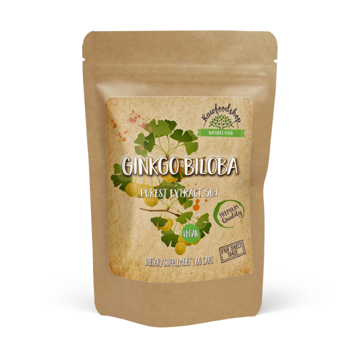 Ginkgo Biloba Extract 120mg 60 kapselia ryhmässä Ravintolisät / Yrtit ja Kasvit / Yrtit @ Rawfoodshop Scandinavia AB (CAPGIN60)