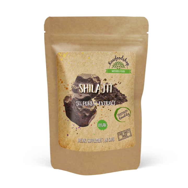 Shilajit Extract 500mg 60 kapselia ryhmässä Ravintolisät / Mineraalit / Muut mineraalit @ Rawfoodshop Scandinavia AB (CAPSHI60)