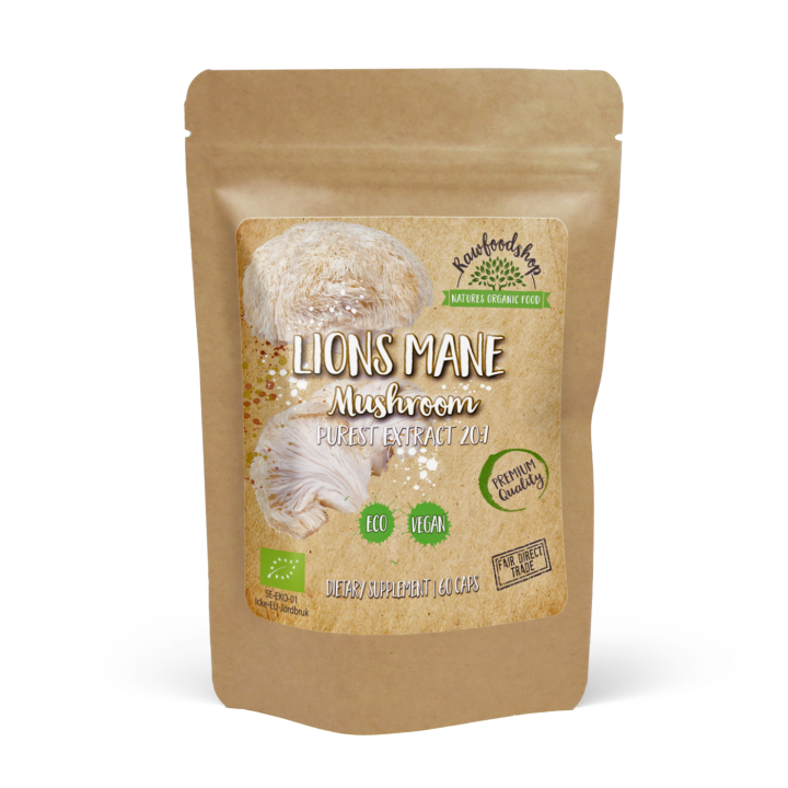 Lions Mane Extract LUOMU 500mg 60 kapselia ryhmässä Ravintolisät / Yrtit ja Kasvit / Sienet @ Rawfoodshop Scandinavia AB (CAPSLIO60)