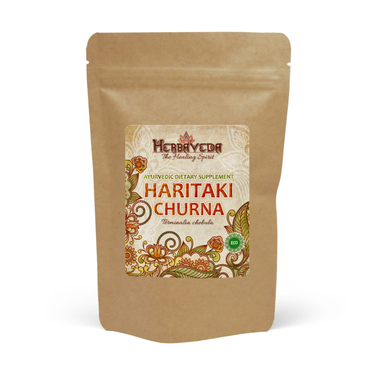 Haritaki Churna LUOMU 125g ryhmässä Terveys / Ravintolisät / Yrtit @ Rawfoodshop Scandinavia AB (HERBA04)