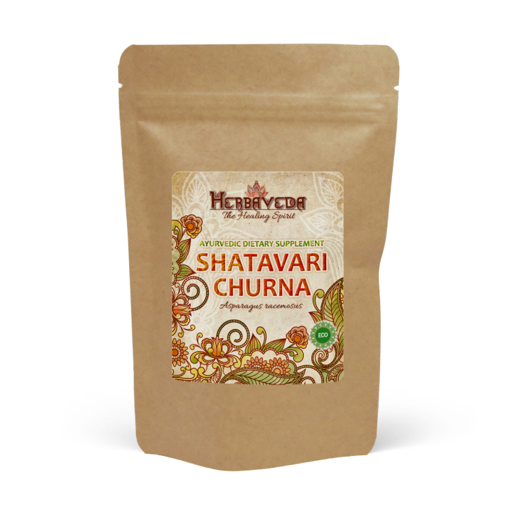 Shatavari Churna LUOMU 125g ryhmässä Terveys / Ravintolisät / Yrtit @ Rawfoodshop Scandinavia AB (HERBA22)