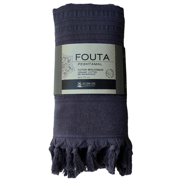 Fouta Onyx ekologisesta puuvillasta 90x170cm ryhmässä Iho & Vartalo / Valmistuneet tuotteet @ Rawfoodshop Scandinavia AB (KFO9O)