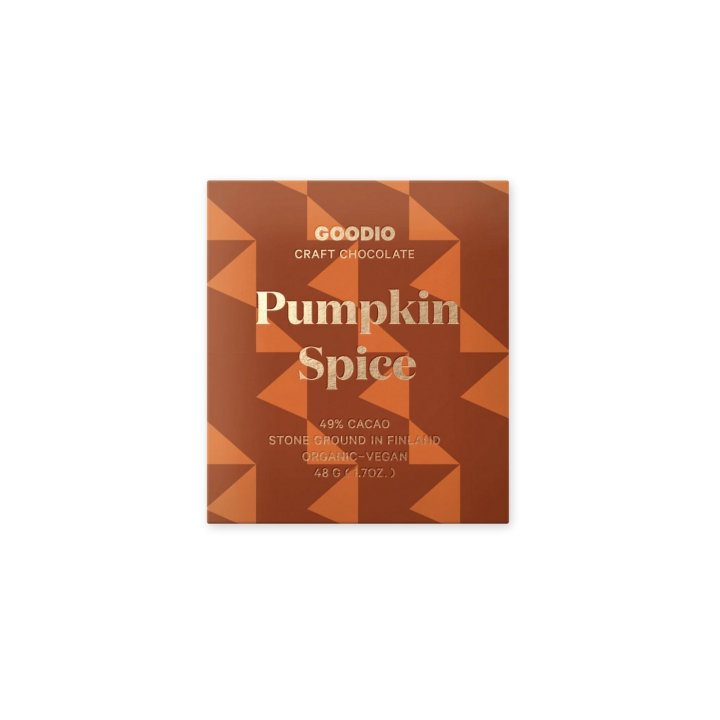 Pumpkin Spice Suklaa 49% LUOMU 48g ryhmässä Raaka-aineet / Karkkia & Suklaata / Suklaapatukat @ Rawfoodshop Scandinavia AB (NC15)