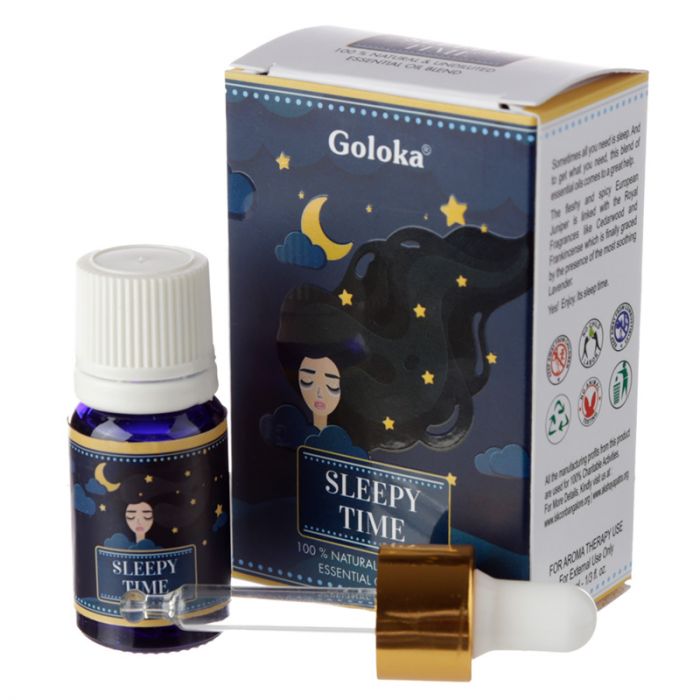 Goloka Blend Eteerinen Öljy Sleepy Time 10ml ryhmässä Koti & Sielu / Rituaali & Seremonia / Suitsuke, Kynttilät & Tuoksut @ Rawfoodshop Scandinavia AB (OILB01)