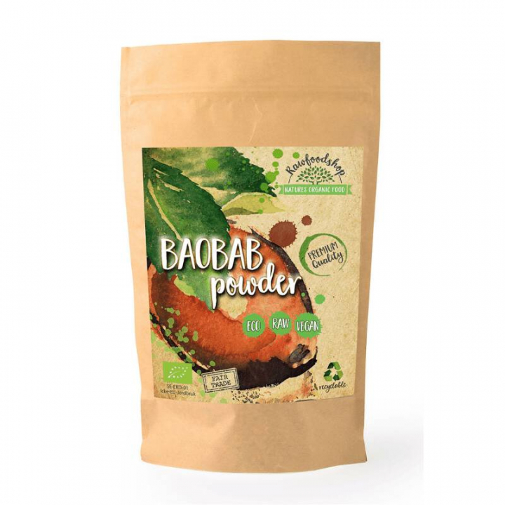 Baobab-jauhe LUOMU 125g ryhmässä Hyödykkeet & Juomat / Hedelmät & Marjat / Baobab @ Rawfoodshop Scandinavia AB (RAW00220)