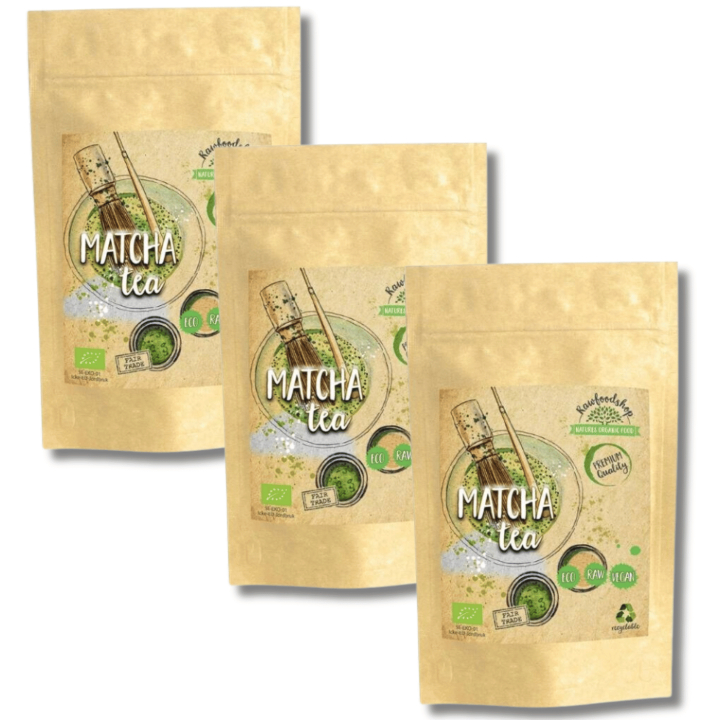 Matcha Tee EKO 125g x 3 pakettia ryhmässä Hyödykkeet & Juomat / Juomat / Teet @ Rawfoodshop Scandinavia AB (RAWTE001-SET3)