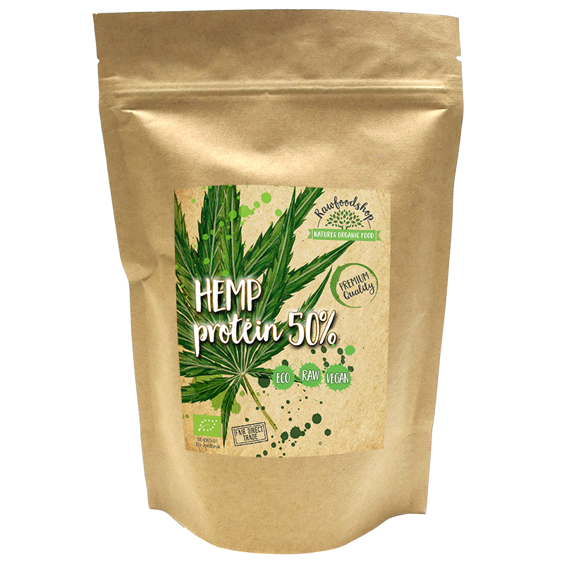 Hamppuproteiini 50% LUOMU 500g ryhmässä Terveys / Proteiinijauhe @ Rawfoodshop Scandinavia AB (RKOS500390E)