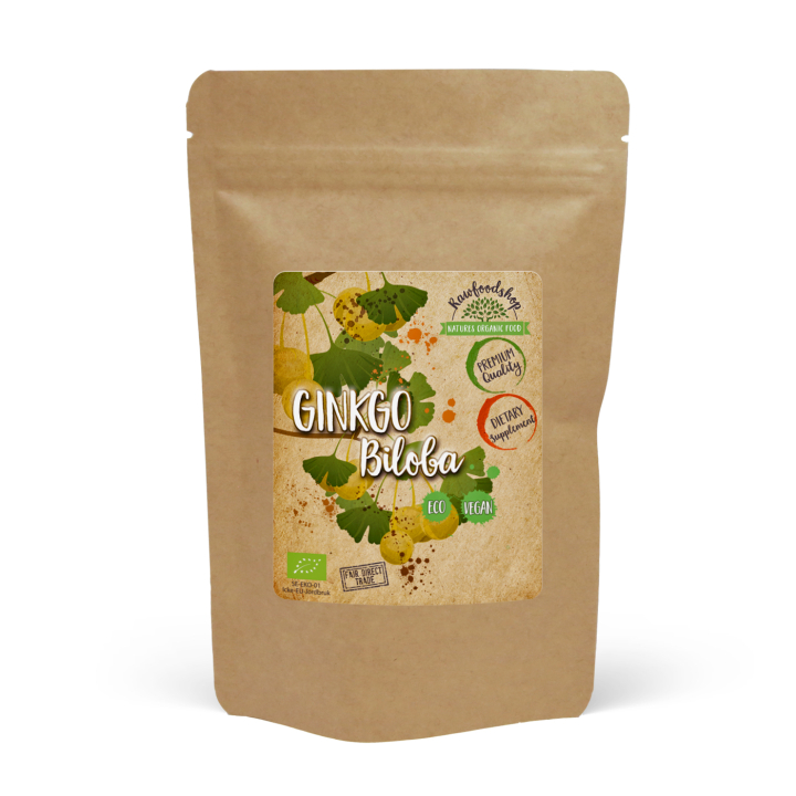 Ginkgo Biloba Jauhe LUOMU 125g ryhmässä Terveys / Ravintolisät @ Rawfoodshop Scandinavia AB (RPUL100109E)