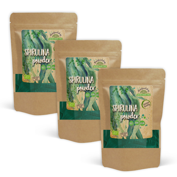 Spirulinajauhe LUOMU 250g x 3 pakettia ryhmässä Raaka-aineet / Terveysruoka / Spirulinajauhe @ Rawfoodshop Scandinavia AB (RPUL250514E-SET3)