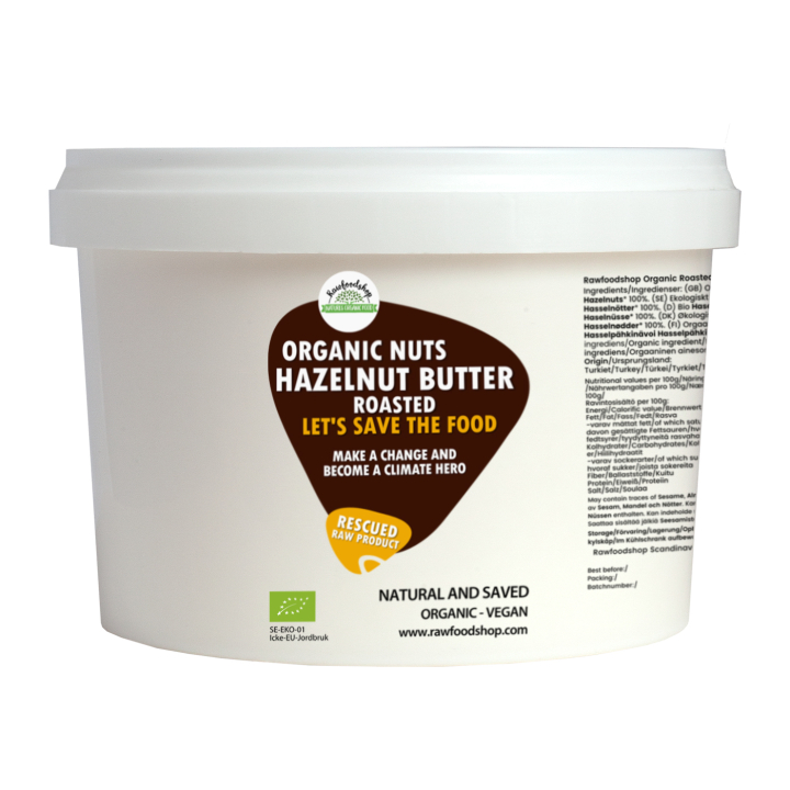 Hasselpähkinävoi Paahdettu LUOMU 500g ryhmässä Raaka-aineet / Pähkinät / Hasselpähkinät @ Rawfoodshop Scandinavia AB (SFHITB020028500)