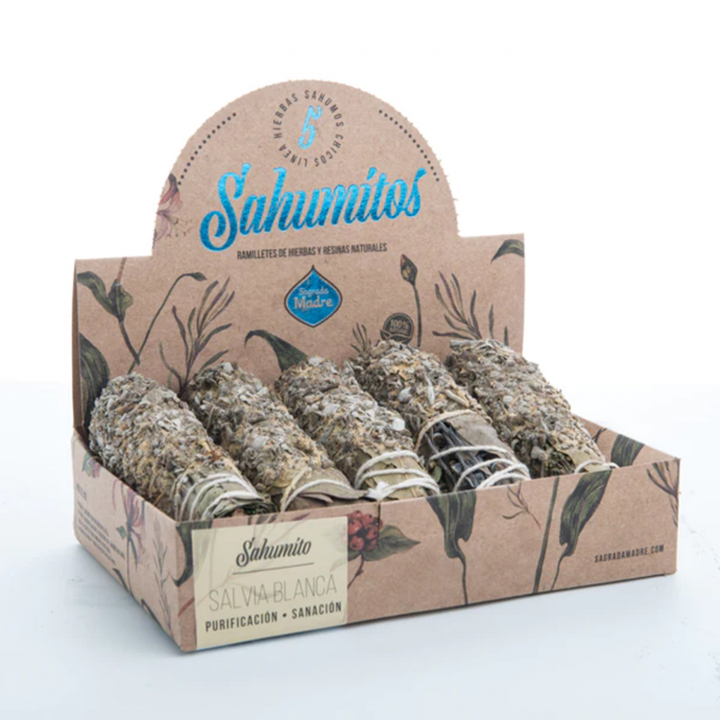 Sahumitot Yrttikimput Valkoinen Salvia 5kpl ryhmässä Koti & Sielu / Rituaali & Seremonia / Suitsuke, Kynttilät & Tuoksut @ Rawfoodshop Scandinavia AB (SKU-674)