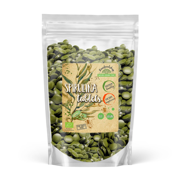 Spirulina-tabletit LUOMU 125g ryhmässä Hyödykkeet & Juomat / Ruokakomero / Levät & Merilevät / Spirulina @ Rawfoodshop Scandinavia AB (SPT10)