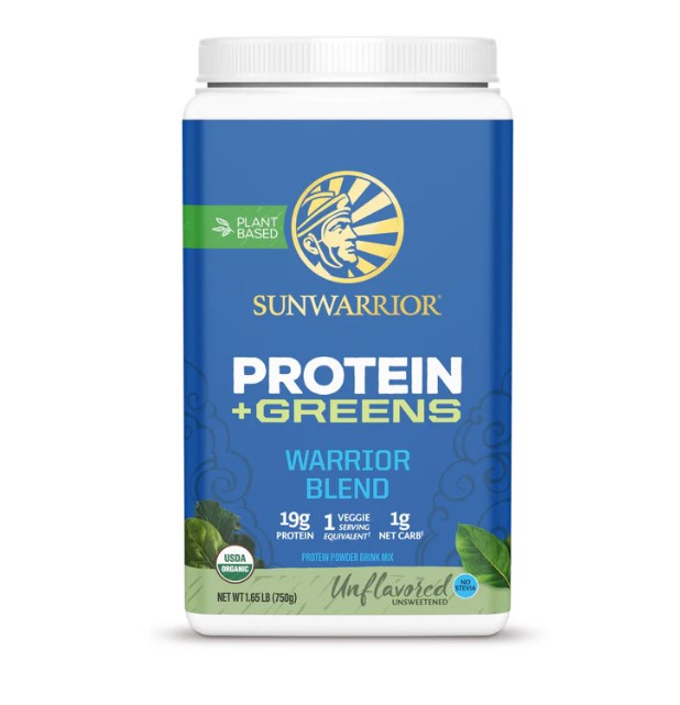 Sunwarrior Warrior Blend Protein+Greens Maustamaton 750g ryhmässä Raaka-aineet / Terveysruoka / Proteiinijauhe @ Rawfoodshop Scandinavia AB (SW271)