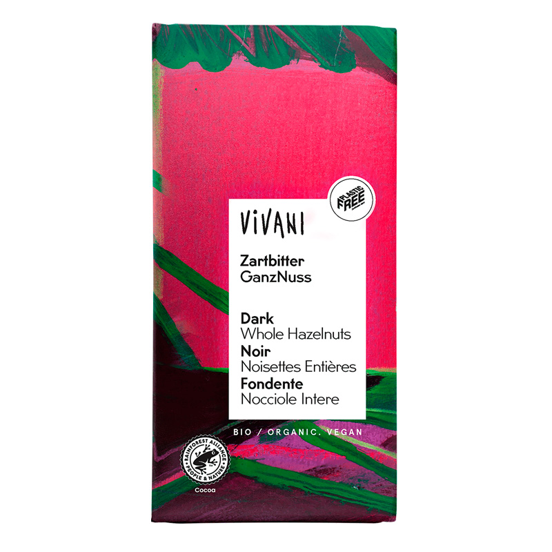 Vivani Tumma Hasselpähkinä LUOMU 100g ryhmässä Hyödykkeet & Juomat / Karkkia & Suklaata / Suklaapatukat @ Rawfoodshop Scandinavia AB (VIV98456009151)