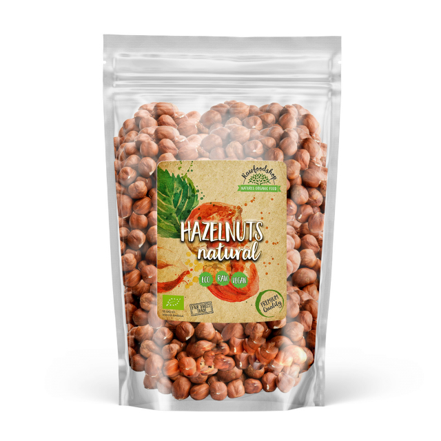 Premium-luomupähkinät, raaka, hasselpähkinät 1kg